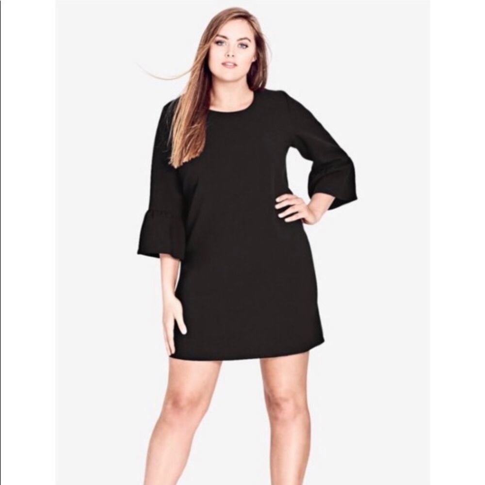 City Chic LBD with Dramatic Sleeves